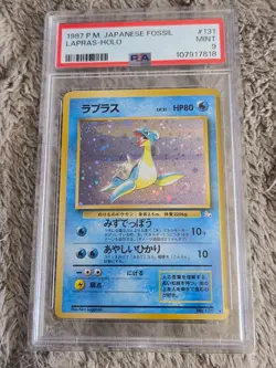 US Seller 1997 Pokemon Japanese Fossil 131 Lapras Holo w/Swirl PSA 9 MINT - Image 1