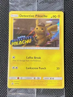 Detective Pikachu SM190 Sealed Pokemon 2019 Black Star Promo DVD Stamped Holo - Image 1