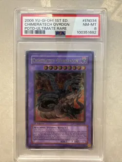 Yu-Gi-Oh! TCG Chimeratech Overdragon Ultimate Rare POTD-EN034 1st Edition PSA 8 - Image 1