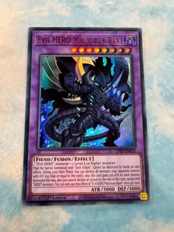 YUGIOH EVIL HERO MALICIOUS BANE ULTRA RARE NM LDS3-EN033 MIXED COLOURS - Image 3