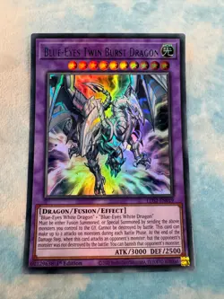 YUGIOH BLUE-EYES TWIN BURST DRAGON ULTRA RARE 1ST NM LDS2-EN019 MIXED COLOURS - Image 1