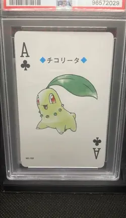 2000 Pokemon Silver Version Playing Cards Chikorita Ace Of Clubs PSA GEM MT 10 - Image 2
