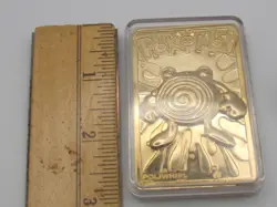 23K Gold Plated 1999 Burger King Pokemon POLIWHIRL Trading Card in case - Image 5