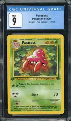 CGC 9 Parasect (1st Ed.) Jungle 41/64 Pokemon Card B18 - Image 1
