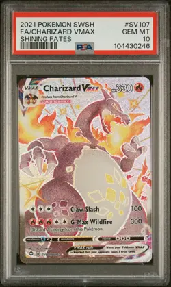 Pokemon Charizard VMAX SV107/SV122 Shining Fates PSA 10 Gem Mint Full Art Secret - Image 1