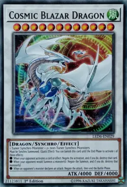 LED6-EN029 COSMIC BLAZAR DRAGON COMMON 1ST EDITION YuGiOh CARD - Image 1