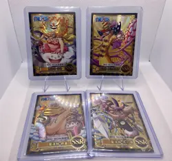 One Piece TCG Big Mom Pirates Charlotte Lin Lin Foil Set Lot Of 4 Cards - Image 1