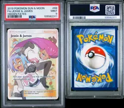 Pokemon TCG Full Art Trainer Holo Card Jessie and James 68/68 Hidden Fates PSA 9 - Image 3