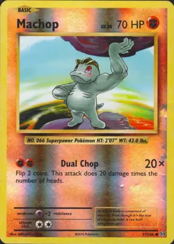 Machop 57/108 Reverse Holo Common XY Evolutions Pokemon Card DMG - Image 1