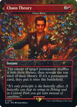 MTG Chaos Warp Chaos Theory Jurassic World Secret Lair 741 Borderless - Secret - Image 1