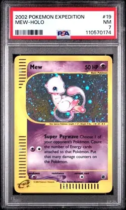 2002 POKEMON EXPEDITION #19 MEW-HOLO PSA 7 - Image 1