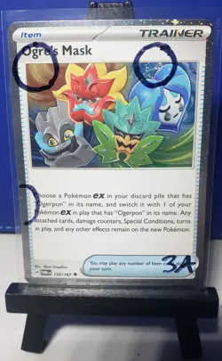 Triple Swirl Pokemon Twilight Masquerade Ogre's Mask - 159/167 - Cosmos Holo - Image 2