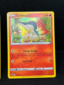 Pokemon Tcg Cyndaquil(FULL HOLO ERROR) SWSH221 Sword & Shield Black Star Promo - Image 3