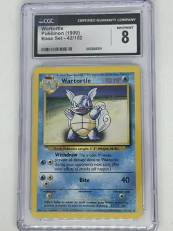 Wartortle - Pokemon (1999) - Base Set CGC 8 - Image 1