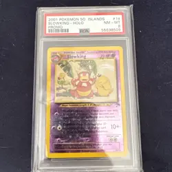 Pokemon TCG PSA 8 Slowking Reverse Holo Southern Islands Rare Swirl! WOTC - Image 1