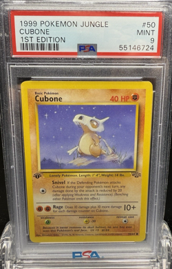1999 POKEMON JUNGLE CUBONE 1ST EDITION #50 PSA 9 - Image 1