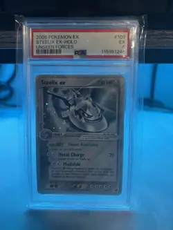 Pokemon EX 2005 Unseen Forces 109 Steelix EX Holo PSA 5 - Image 1