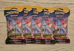 Evolving Skies Sleeved Booster Pack Same Art Set of 5 Factory Sealed Pokemon TCG - Image 1