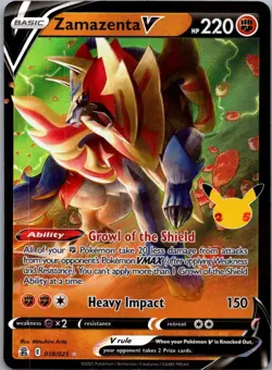 Pokemon TCG Zamazenta V 18/25 Celebrations NM - Image 1