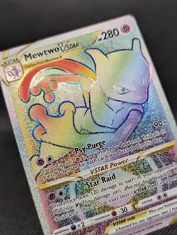 Pokemon TCG - Mewtwo V Star 79 079/078 Pokemon GO Rainbow Secret Rare NM/M - Image 1