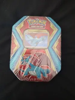 2019 Pokemon TCG Salamence Tin Brand New, Sealed! 10 mini packs look in picture - Image 1