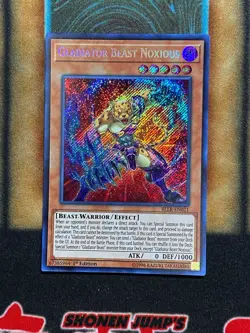 Yugioh Gladiator Beast Noxious BLLR-EN021 Secret Rare 1st Ed LP - Image 1