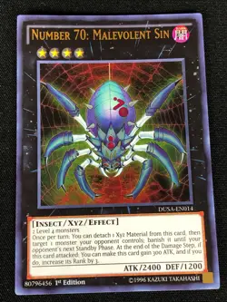YUGIOH NUMBER 70 MALEVIOLENT SIN DUSA-EN014 1ST ULTRA (NM) - Image 1