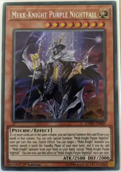 YuGiOh Mekk-Knight Purple Nightfall Secret Rare 1st Edition EXFO-EN020 NM - Image 1