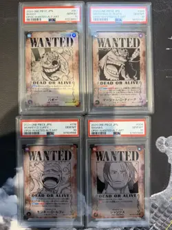 PSA 10 OP09 Wanted Card Complete set One Piece Card Emperors In The New World - Image 1