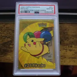2000 Topps Pokemon Pikachu TV Animation Clear Cards Gem Mint #PC1 PSA 10 - Image 1