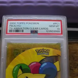 2000 Topps Pokemon Pikachu TV Animation Clear Cards Gem Mint #PC1 PSA 10 - Image 2