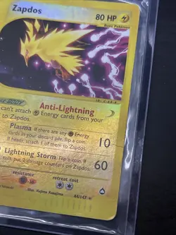 2002 Pokemon ZAPDOS Aquapolis Set HOLO REVERSE RARE Card 44/147 e Hp - Image 5