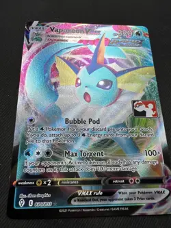 Pokemon TCG: Vaporeon VMAX Holo Prize Pack Series Cards 030/203 NEAR MINT NM - Image 3