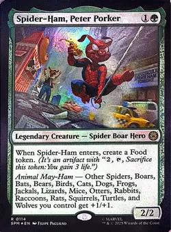 Spider-Ham, Peter Porker Foil R Marvel's Spider-Man 114 NM - Image 1