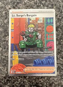 Pokemon TCG Lt. Surge's Bargain SIR Mega Evolution 185/132 - Image 1
