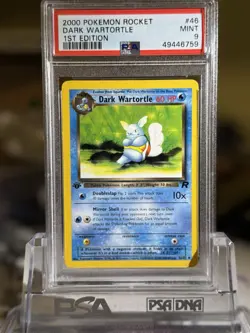 Pokemon 1st EDITION Dark Wartortle #46/82 - 2000 Team Rocket Set - PSA 9 (MINT)! - Image 1