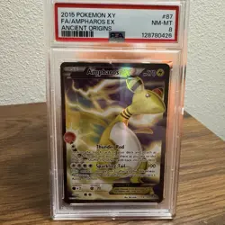 Ampharos EX (87 Full Art) 87/98 XY-Ancient Origins Holo 2015 Pokemon PSA 8 MINT - Image 1