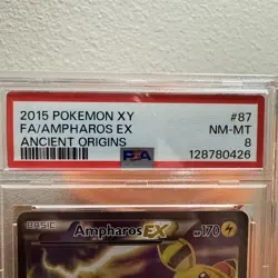 Ampharos EX (87 Full Art) 87/98 XY-Ancient Origins Holo 2015 Pokemon PSA 8 MINT - Image 4