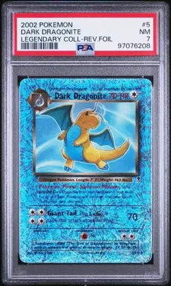 PSA 7 POKEMON TCG DARK DRAGONITE #5/110 LEGENDARY COLLECTION REVERSE HOLO - Image 1