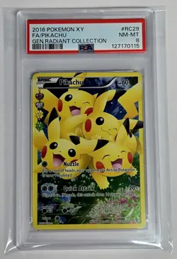 Pokemon TCG 2016 Pikachu RC29/RC32 XY Generations Radiant Collection PSA NM-MT 8 - Image 1