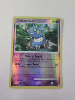 Pokemon TCG Croagunk Mysterious Treasures 78/123 Reverse Holo Common Damaged - Image 1