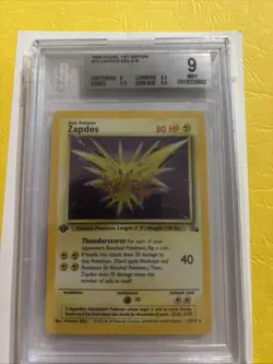 1999 Pokemon TCG Zapdos Fossil Holo Card 15/62 1st Edition Rare - Image 1
