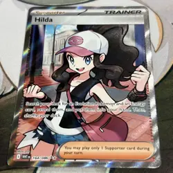 Hilda 164/086 Full Art Ultra Rare White Flare Holo Pokemon TCG Card NM Condition - Image 1