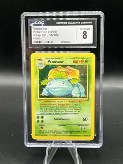 CGC 8 Venusaur 1999 Base Set 15/102 Holo Pokemon Card - Image 1