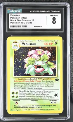 CGC 8 Venusaur 2000 Black Star Promos 13 Holo Pokemon Card - Image 1