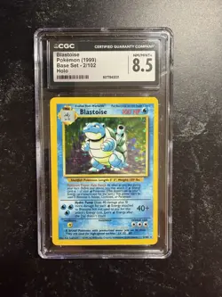 CGC 8.5 Blastoise 1999 Base Set 2/102 Holo Rare Pokemon Card NM - Image 1