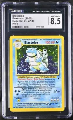 CGC 8.5 Blastoise 2000 Base Set 2 2/130 Holo Pokemon Card - Image 1