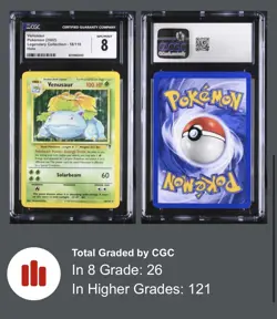 Venusaur 18/110 Legendary Collection Holo CGC 8 NM-MT Vintage Pokemon card - Image 3