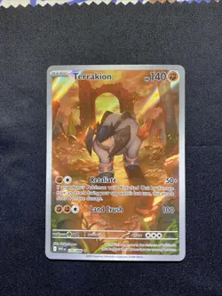 Terrakion Illustration Rare Pokemon Tcg Card 135/86 White Flare English 2025 - Image 1