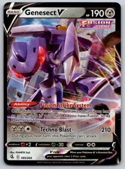 Genesect V 185/264 SWSH08: Fusion Strike NM Pokemon Card TCG - Image 1